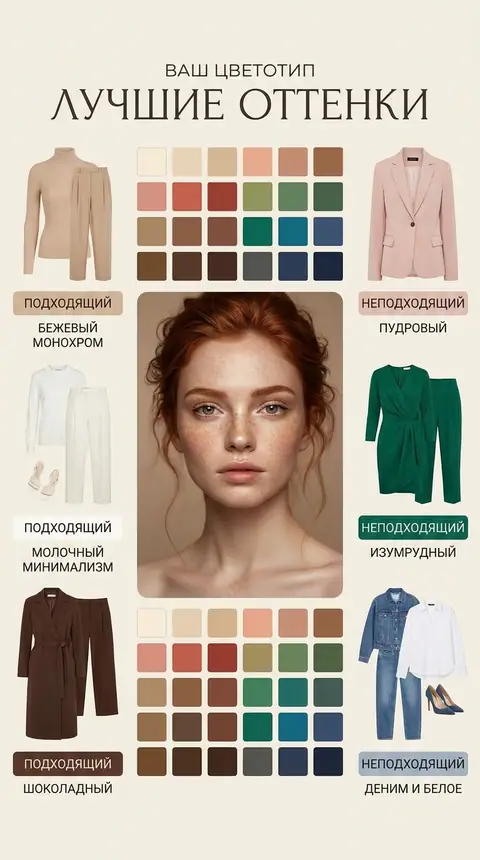Разбор цветотипа: схема с палитрой