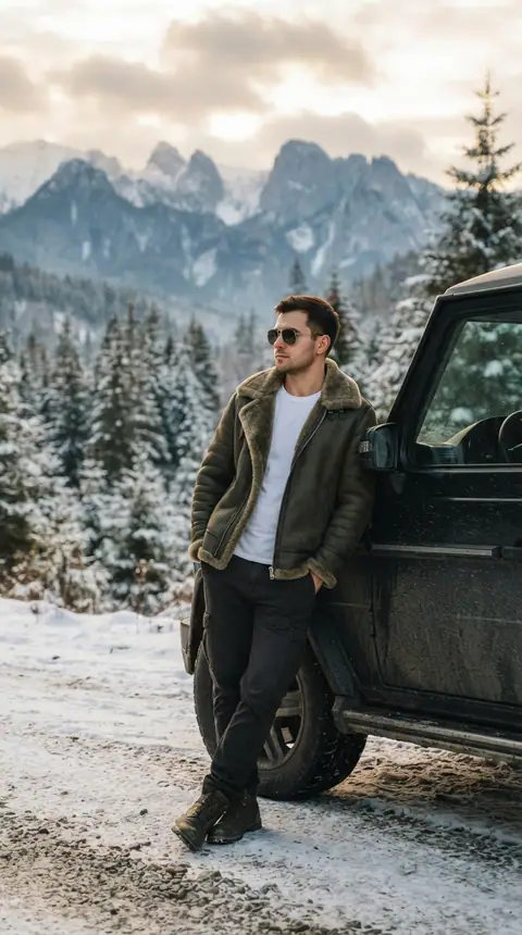 Зимний кадр с Range Rover