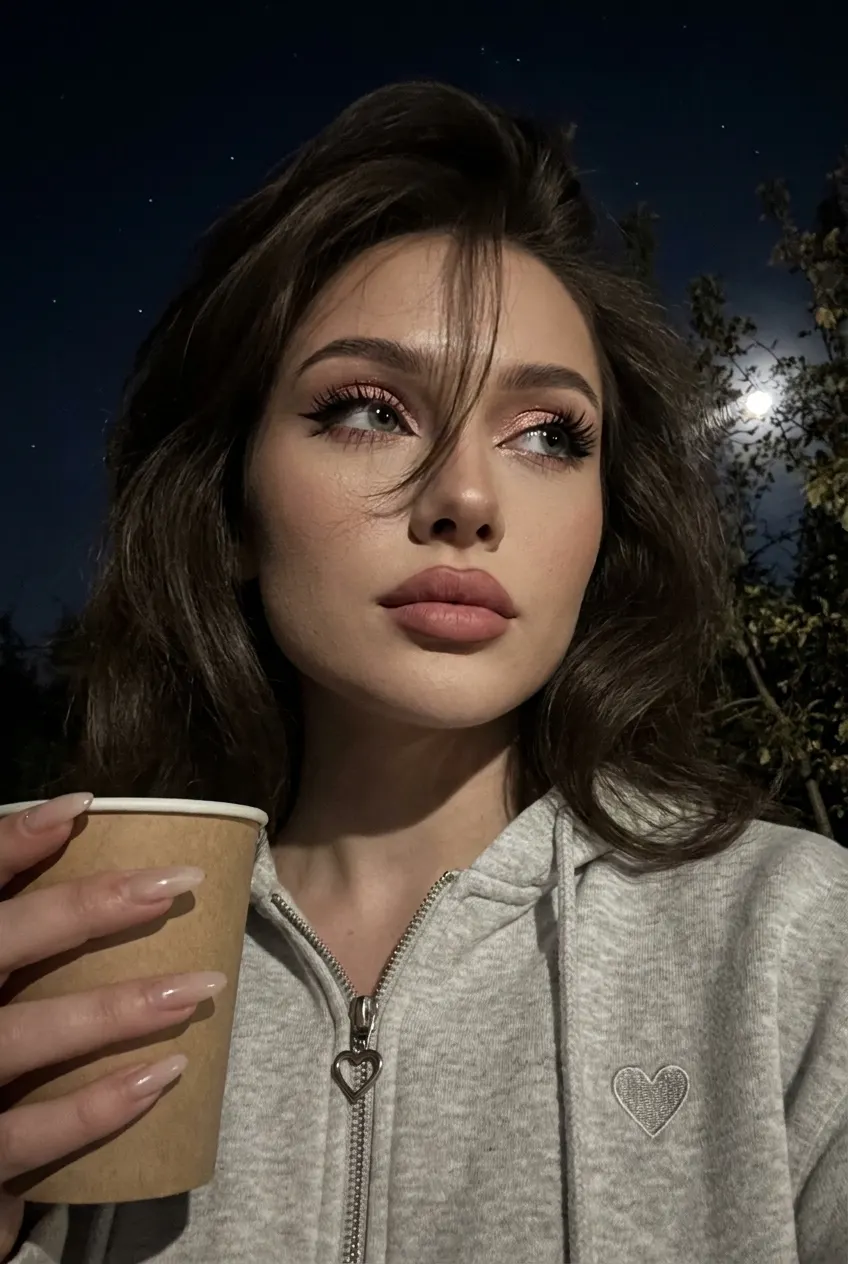 Ночное селфи под луной