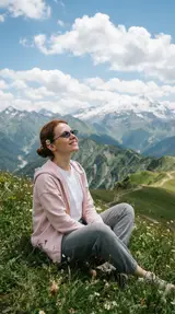 Летнее фото на склоне горы