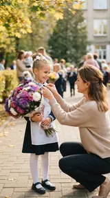 Кадр с мамой на 1 сентября
