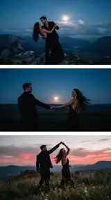 Вечерний коллаж под полной луной