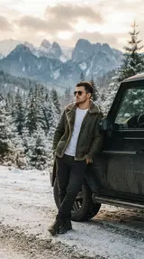 Зимний кадр с Range Rover