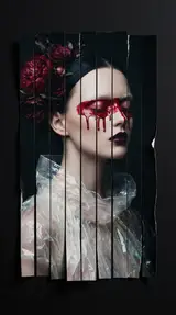 Арт-портрет с алым мазком