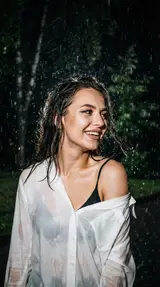 Фото под дождём со вспышкой