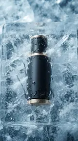 Флакон, вмороженный в лёд